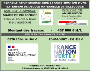 affichage SOUTIEN FINANCIER Rénov école