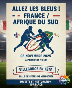 Affiche Match de rugby 8 novembre 2025